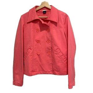 Gap Jacket Peat Coat with Collar Size 8 Double Breasted Bubble Gum Pink